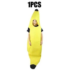 Adult Kids Unisex Funny Banana Cosplay Costume Suit Yellow Halloween Fruit Fancy