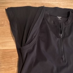 Old Navy Active Black Mock Neck Sleeveless Half Zip Athletic Dress Pockets L