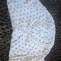 Liz Claiborne Women’s XL White/Red Floral V-Neck Sleeveless Button Front Blouse