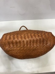 Dragon Diffusion Leather Mesh Totebag Handbag Brown 40x20x5cm Used