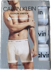 Calvin Klein Cotton Stretch 3-Pack Men’s Underwear Trunks Black/White/Grey