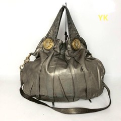 Gucci Hysteria Leather Hobo Shoulder Bag Metallic Gold 40cm (15.7in)