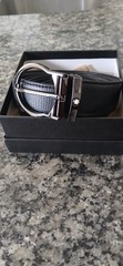 Montblanc 35mm Belt with Horseshoe Buckle, Black Reversible Leather