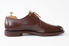 Vintage Rare English Handmade Derby Oxford Shoes Custom Made Watts Worthing 8.5