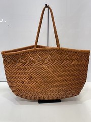 Dragon Diffusion Leather Mesh Totebag Handbag Brown 40x20x5cm Used