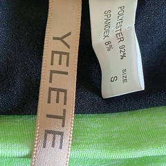 Yelete NWT Black Neon Green Blue Pull On Leggings Activewear Pants Women’s Sz Sm