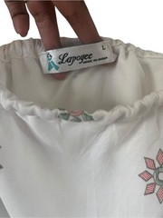 Lapogee White Floral-Print Maxi Dress with Tie Waist Size L