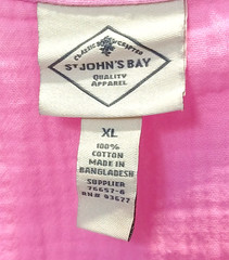 St. John’s Bay Women’s XL Pink 100% Cotton V‑Neck Short Sleeve Top High‑Low Hem