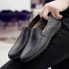 Men’s Leather Slip On Loafers Business Casual Moccasins Breathable Flat Shoes