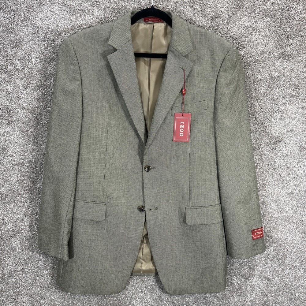 Izod Blazer Mens 38R Brown Suit Coat Sport Coat Dressy Casual Office Career NWT