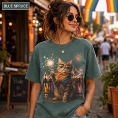 Rainbow Pride Cat T-Shirt LGBTQ Celebration Graphic Tee
