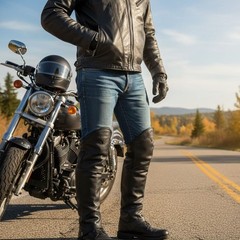 Highway Leather Gaiter Chap – Short Legging Chap Knee high legs # HL12826SPT
