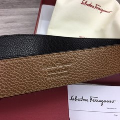 NWT Authentic Ferragamo Belt width 3.5cm/1.37inch Black/Brown Reversible