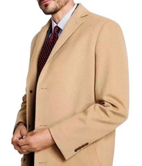 Brooks Brothers Mens Wool Overcoat Coat 38S Camel Tan