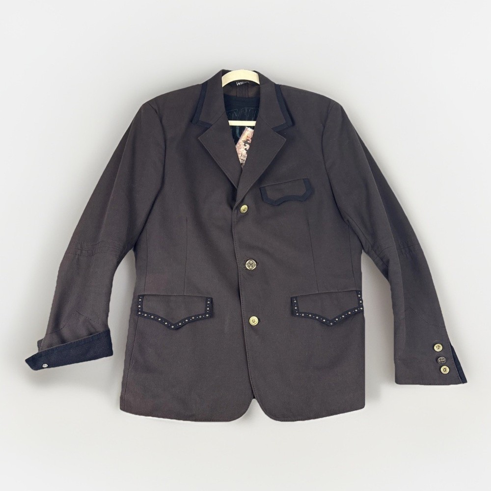 House of Howe Blazer English Country Studded Cross Cotton Jacket Mens Size 42