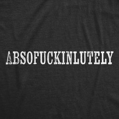 Mens Funny T Shirts Absofuckinlutely Sarcastic Graphic Novelty Tee For Men