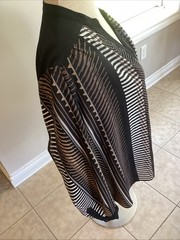 Bob Mackie Wearable Art Poly Long Sleeve Semi Sheer Button Geo Blouse 3X