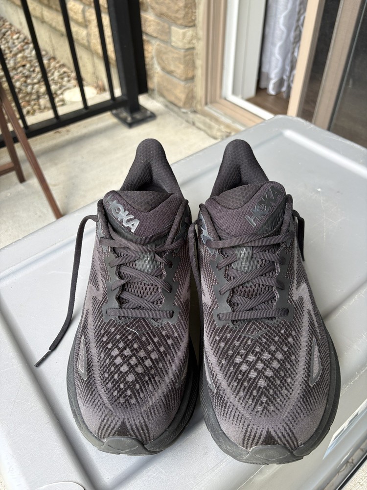 HOKA Clifton 9 Wide Men’s US 9.5 2E Black Black BBLC Running Shoes 1132210