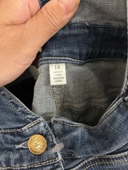 NWOT Ladies Seven7 Denim Cotton Stretch Jean Bib Overall Shorts Size 14