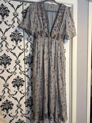 Free People Lysette Maxi Dress Floral Boho Romantic Fairy Blue Small