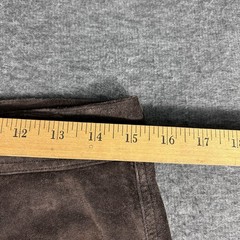 Women’s Chocolate Brown Suede Mini Skirt Front Pockets Cowgirl Western Size 6