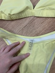 Yellow Solid Bikini Wide Strap 2 Piece Set Women’s Regular Size L Hand Wash Only