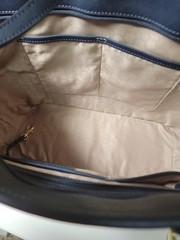 Michael kors leather shoulder bag jet set travel tote top zip blue and gold