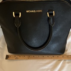 Michael Kors Black Medium Satchel Top Handle Zip Closure