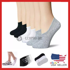 Lot 12 Pairs No Show Sock Invisible Nonslip Loafer Solid Boat Cotton Low Cut Men