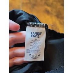 LANDS’ END | Black Halter Tankini Swim Top Tummy Control Built In Bra | 16