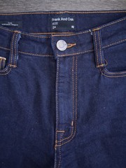Frank & Oak Cyndi Straight Fit Selvedge Denim Blue Jeans High Rise Size 24×28