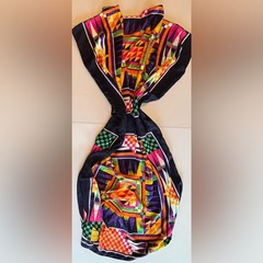 VINTAGE DAVID BROWN CALIFORNIA 70s 80s Bright Geometric Muumuu Kaftan Tunic