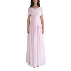 Light Elegant Cross-design Short-sleeve Maxi Dresssoft And Romantic Sizes S-XL