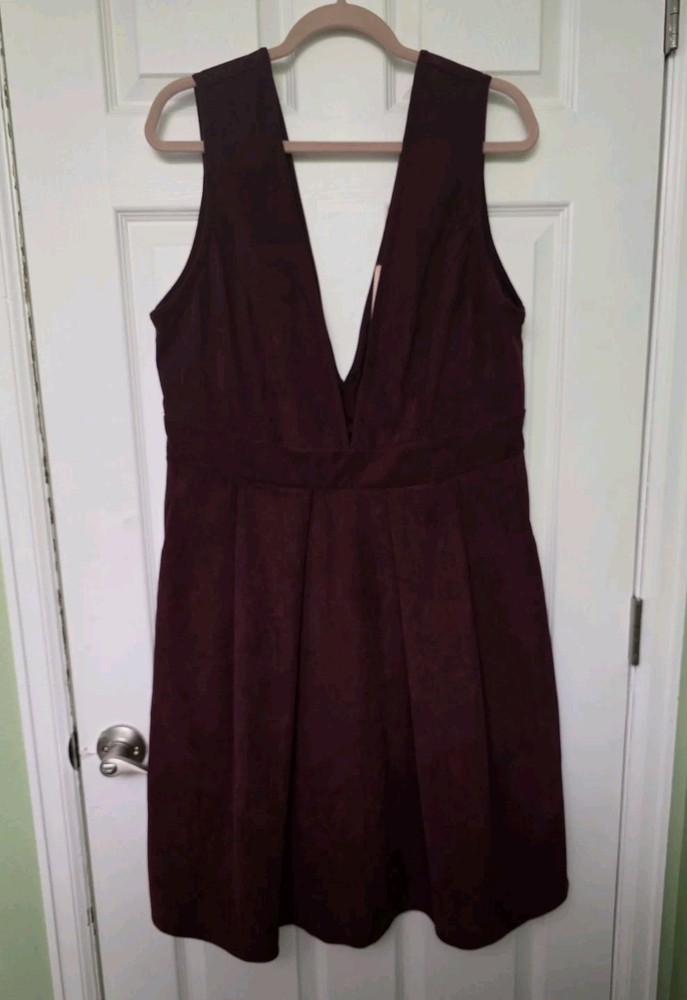BloomChic Corduroy Stretchy Waist V-Neck Mini Dress Pockets 14-16/1X 18-20/2X