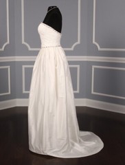 JUSTINA ATELIER Meaghan Ivory Pink Strapless Silk Wedding Dress Bridal Gown 8