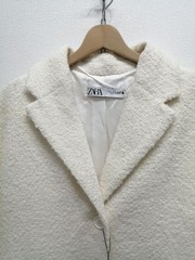 ZARA Straight Wool Blend Coat With Tags WHT S Used