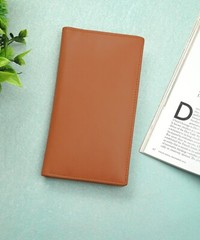 Leatherboss Genuine Leather Checkbook Credit Card Holder Money ID Holder, Tan