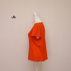 Liz Claiborne NY Women’s Top Vibrant Orange 100% Cotton Color Block *Summertime*