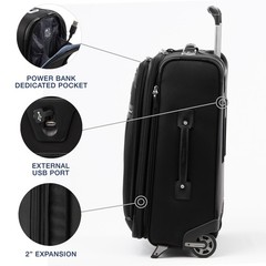 Travelpro Platinum Elite Softside Expandable Luggage, 2 Wheel Black 22 Inch U1