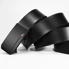 Genuine Leather Mens Ratchet Belt Belts For Men Adjustable Automatic Buckle