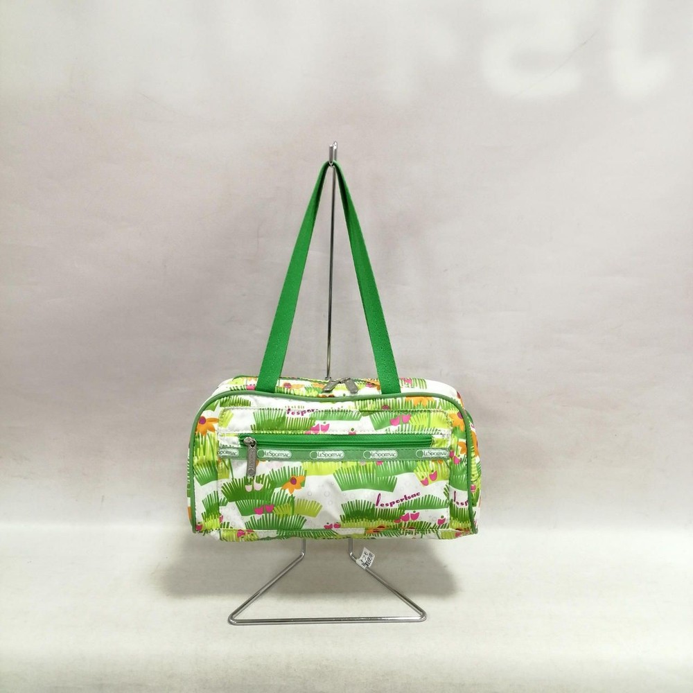 Lesportsac Square handbag green by white x floral pattern Used