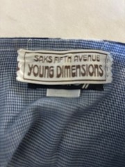 Saks Fifth Avenue Young Dimensions Blue White Check V-Neck Halter Dress 7/8