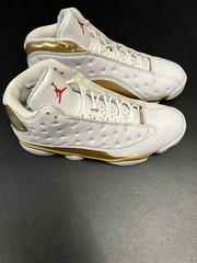 Jordan Air Jordan Retro 13 Men’s Mid Top Lace-Up Leather Sneakers White/Gold