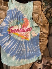 Salt Life Women’s Blue Cotton Knit Tank S Sleeveless Tie Dye Sun Graphic
