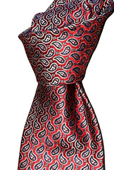 $240 NWOT ERMENEGILDO ZEGNA Red Paisleys men’s 3.5” woven silk neck Tie ITALY