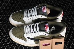 DM7866-200 Travis Scott x Air Jordan 1 Retro Low Beige Green Men Shoes Size 7-13