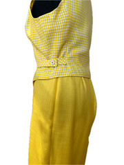 Vintage – JH Collectibles – Yellow Gingham – Vest & Pants Set – SZ S