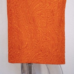 Vintage 1980s Escada Orange Wool Silk Skirt Suit Gold Button Size M UK 12