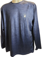Spyder Mens Rash Guard Long Sleeve Swim Shirt Dark Gray New Medium
