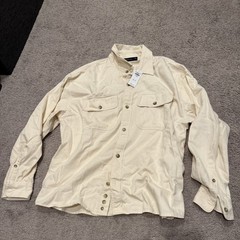 Size XL – Abercrombie & Fitch Button-Up Denim Shirt Cream NWT Brand New NWT